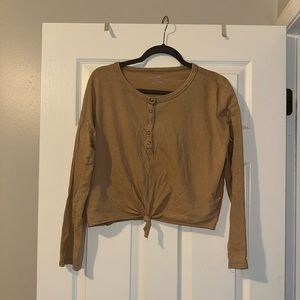Aerie Small Light Brown Long Sleeve